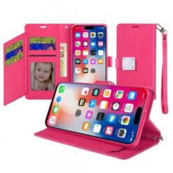 iPhone 16 6.1 inch Wallet ID Card Holder Case Cover - Rose Gold