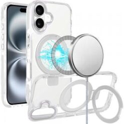 iPhone 16 6.1 inch Magnetic Ring Compatible Deattachable PU Leather Hybrid Wallet Money Card Hol