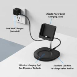 RAPIDX Charging Stand(Only/Does not Include Boosta Power Bank) with a 30W Adapter, Compatible with i