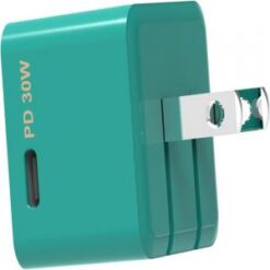 RapidX 30W USB C Wall Charger, RapidX Type C Fast Charger Block Compact and Foldable  - TEAL/OTL (LA
