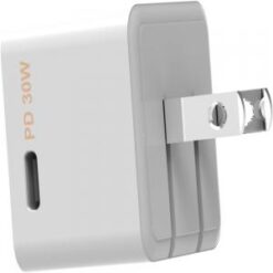 RapidX 30W USB C Wall Charger, RapidX Type C Fast Charger Block Compact and Foldable  - WHITE  (LANE