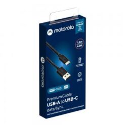 Motorola 1.5M Premium Braided USB-A To USB-C Cable - Black/Gray - SJCX0ACB15 (LANE B/C - RACK 0  - #
