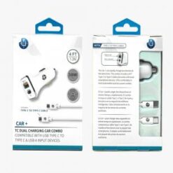 UPLUS TYPE C DUAL CHARGING CAR ADAPTER AND CABLE TYPE C - WHITE(LANE A RACK 4 UPLUS#5)