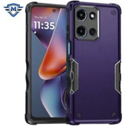 METKASE For Motorola Moto G 5G 2025 Exquisite Tough Shockproof Hybrid Case Cover - Dark Purple