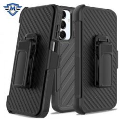 [METKASE] For Samsung A16 5G METKASE Noble lined shockproof dual layer hybrid With Holster - Black/B
