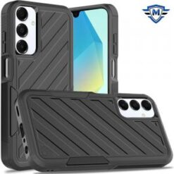 [METKASE] For Samsung A16 5G METKASE Noble lined shockproof dual layer hybrid - Black/Black