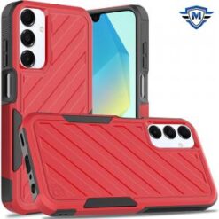 [METKASE] For Samsung A16 5G METKASE Noble lined shockproof dual layer hybrid - Red/Black