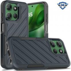 METKASE For Motorola Moto G Power 5G 2025 Noble lined shockproof dual layer hybrid - Blue/Black