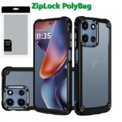 [PolyBag] For Motorola Moto G 5G 2025 Ultimate CaseX Transparent Hybrid Case with Metal Buttons And