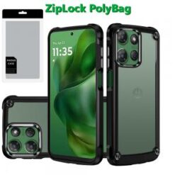 [PolyBag] For Motorola Moto G Power 5G 2025 Ultimate CaseX Transparent Hybrid Case with Metal Button