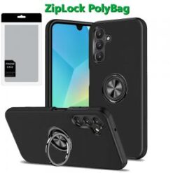 [PolyBag] For Samsung A16 5G CHIEF Oil Painted Magnetic Ring Stand Hybrid Case Cover - Black