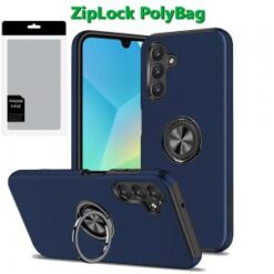 [PolyBag] For Samsung A16 5G CHIEF Oil Painted Magnetic Ring Stand Hybrid Case Cover - Dark Blue