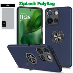 [PolyBag] For Motorola Moto G Power 5G 2025 CHIEF Oil Painted Magnetic Ring Stand Hybrid - Dark Blue