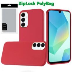 [PolyBag] For Samsung A16 5G Classy Slick Chromed Around Hybrid - Red