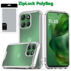 [PolyBag] For Motorola Moto G Power 5G 2025 Colored Shockproof Transparent Hard PC TPU Hybrid - Clea