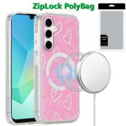 [PolyBag] For Samsung A16 5G Magnetic Space UV Design Case - Hearts