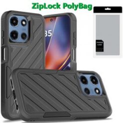 [PolyBag] For Motorola Moto G 5G 2025 Noble lined shockproof dual layer hybrid - Black/Black