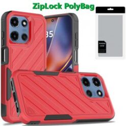 [PolyBag] For Motorola Moto G 5G 2025 Noble lined shockproof dual layer hybrid - Red/Black