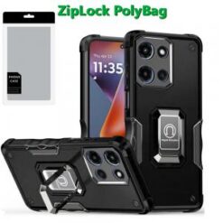 [PolyBag] For Motorola Moto G 5G 2025 OPTIMUM Magnetic Ring Stand Hybrid - Black