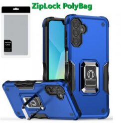 [PolyBag] For Samsung A16 5G OPTIMUM Magnetic Ring Stand Hybrid Case Cover - Blue
