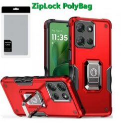 [PolyBag] For Motorola Moto G Power 5G 2025 OPTIMUM Magnetic Ring Stand Hybrid - Red