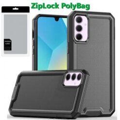 [PolyBag] For Samsung A16 5G Rank Tough Strong Modern Fused Hybrid - Black
