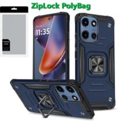 [PolyBag] For Motorola Moto G 5G 2025 Robust Magnetic Kickstand Hybrid - Blue