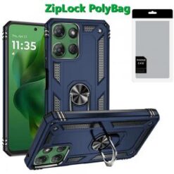 [PolyBag] For Motorola Moto G Power 5G 2025 Ring Magnetic Kickstand Hybrid - Blue