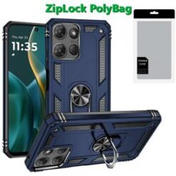 [PolyBag] For Moto G Stylus 5G 2025 Ring Magnetic Kickstand Hybrid - Blue