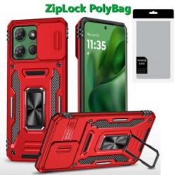 [PolyBag] For Motorola Moto G Power 5G 2025 Utter Tough Metal Ring Movable Camera Window Hybrid - Re