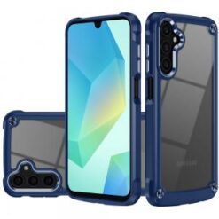 For Samsung A16 5G Ultimate CaseX Transparent Hybrid Case with Metal Buttons And Camera Edges - Blue