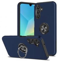 For Samsung A16 5G CHIEF Oil Painted Magnetic Ring Stand Hybrid Case Cover - Dark Blue