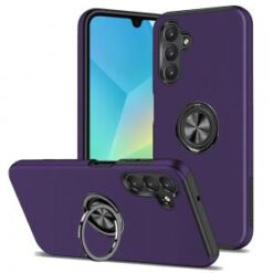 For Samsung A16 5G CHIEF Oil Painted Magnetic Ring Stand Hybrid Case Cover - Dark Purple
