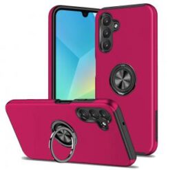 For Samsung A16 5G CHIEF Oil Painted Magnetic Ring Stand Hybrid Case Cover - Hot Pink