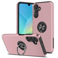 For Samsung A16 5G CHIEF Oil Painted Magnetic Ring Stand Hybrid Case Cover - Rose Gold