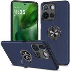 For Motorola Moto G Power 5G 2025 CHIEF Oil Painted Magnetic Ring Stand Hybrid Case Cover - Dark Blu