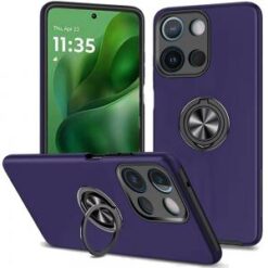 For Motorola Moto G Power 5G 2025 CHIEF Oil Painted Magnetic Ring Stand Hybrid Case Cover - Dark Pur