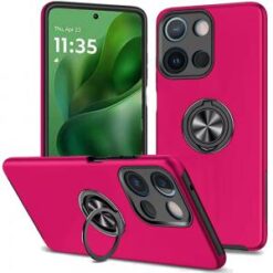 For Motorola Moto G Power 5G 2025 CHIEF Oil Painted Magnetic Ring Stand Hybrid Case Cover - Hot Pink