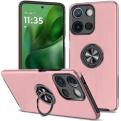 For Motorola Moto G Power 5G 2025 CHIEF Oil Painted Magnetic Ring Stand Hybrid Case Cover - Rose Gol