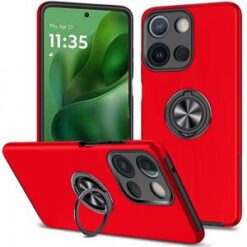 For Motorola Moto G Power 5G 2025 CHIEF Oil Painted Magnetic Ring Stand Hybrid Case Cover - Red