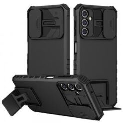 For Samsung A16 5G Easy Viewing Kickstand Camera Protection Hybrid Case Cover - Black