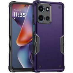 For Motorola Moto G 5G 2025 Exquisite Tough Shockproof Hybrid Case Cover - Dark Purple