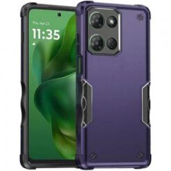 For Motorola Moto G Power 5G 2025 Exquisite Tough Shockproof Hybrid Case Cover - Dark Purple