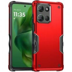 For Motorola Moto G Power 5G 2025 Exquisite Tough Shockproof Hybrid Case Cover - Red