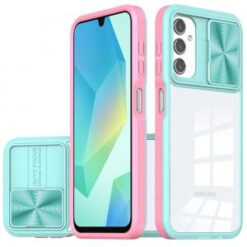 For Samsung A16 5G Fusion Transparent Clear Hybrid Case Cover - Pink/Blue