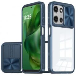 For Motorola Moto G Power 5G 2025 Fusion Transparent Clear Hybrid Case Cover - Blue