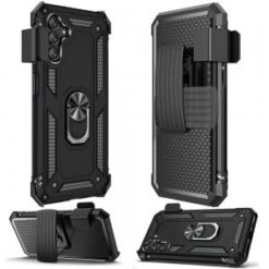For Samsung A16 5G Holster Magnetic Ringstand Clip Cover Case - Black