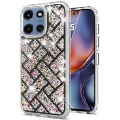 For Motorola Moto G 5G 2025 Bling Hybrid Case Cover - A