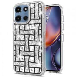 For Motorola Moto G 5G 2025 Bling Hybrid Case Cover - K