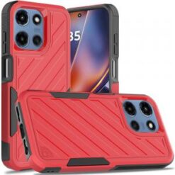 For Motorola Moto G 5G 2025 Noble lined shockproof dual layer hybrid - Red/Black